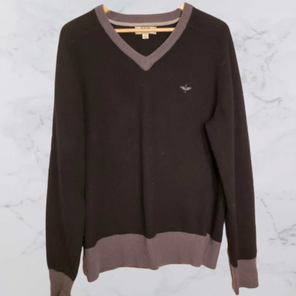 CPT Cockpit USA V Neck Lambswool Black Pullover